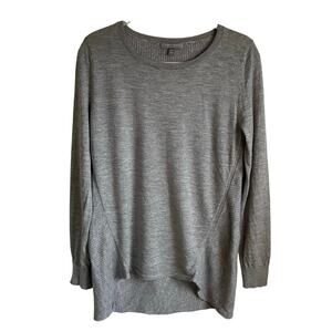 Neiman Marcus 100% Cashmere Tunic Sweater Women's M Relaxed Gray Lightweight